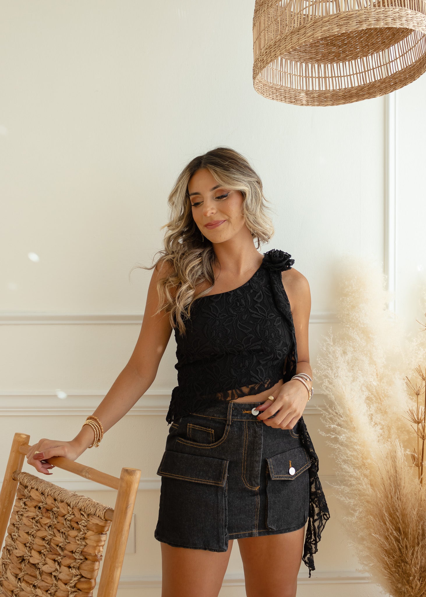 She’s Going Places Denim Cargo Skirt
