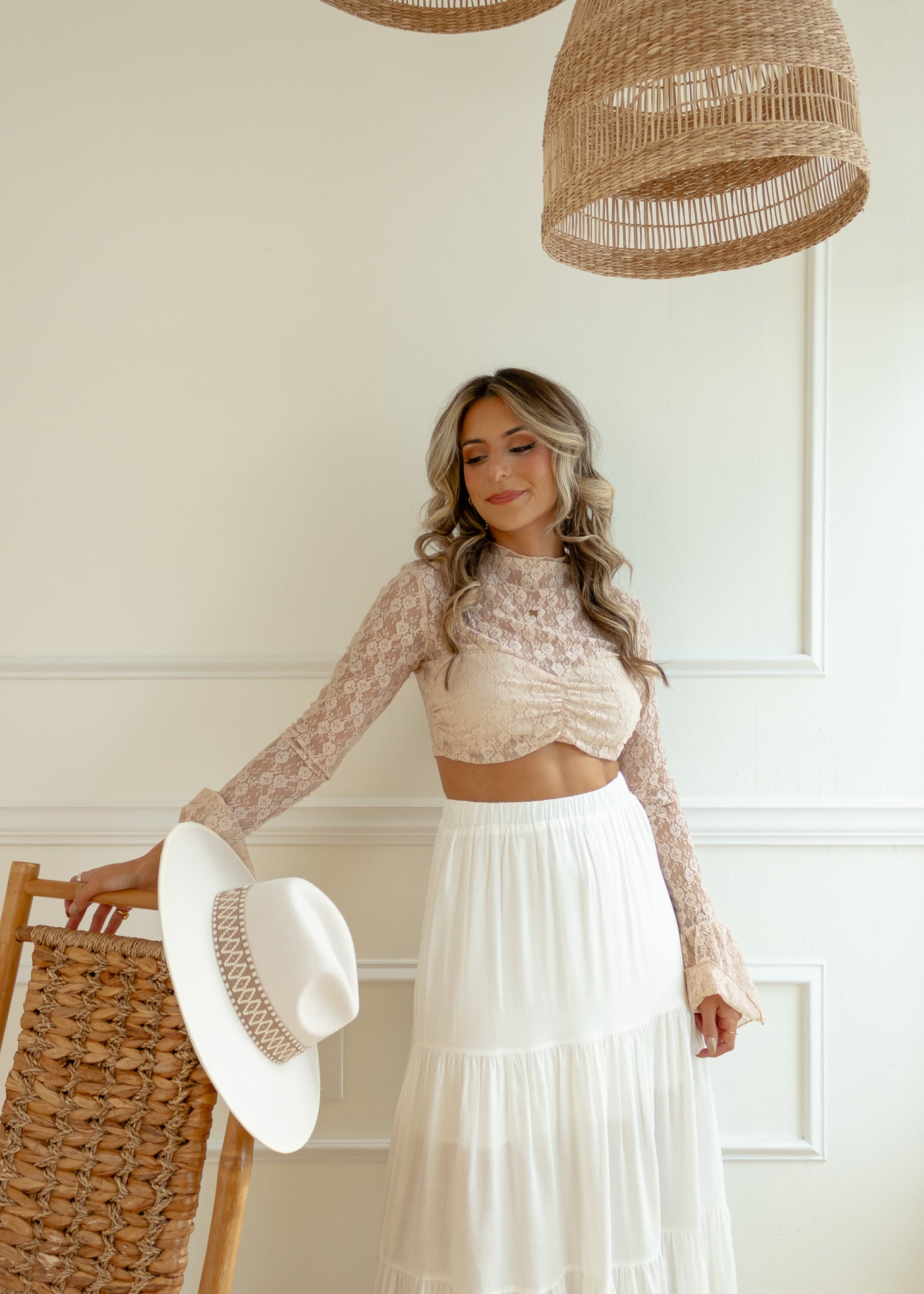 Modern Romance High Neck Lace Crop Top