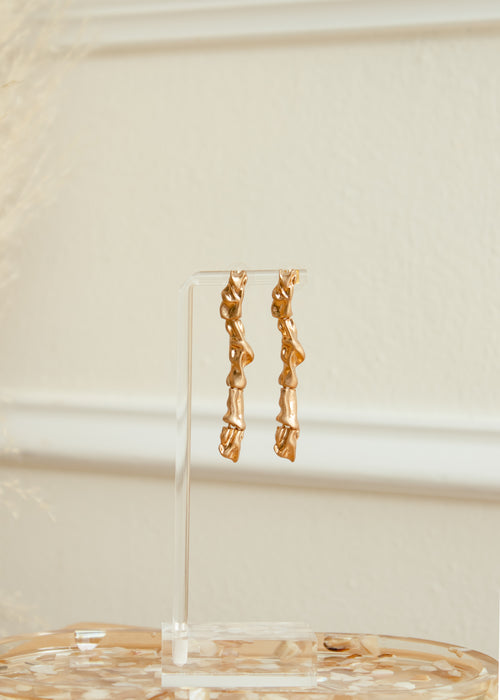 Sahara Hammered Brass Dangling Earrings
