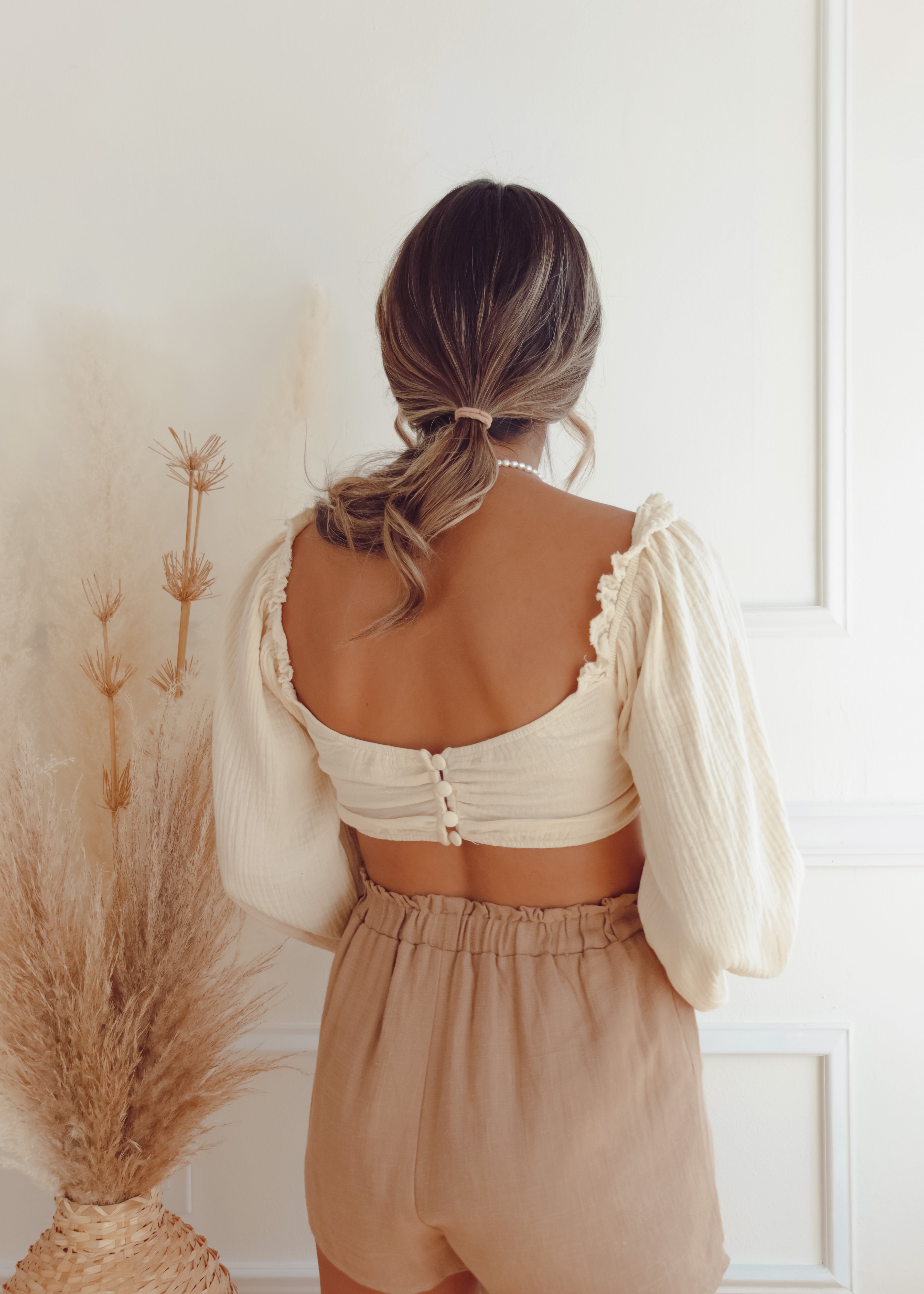 Cypress Cream Ruched Blouse