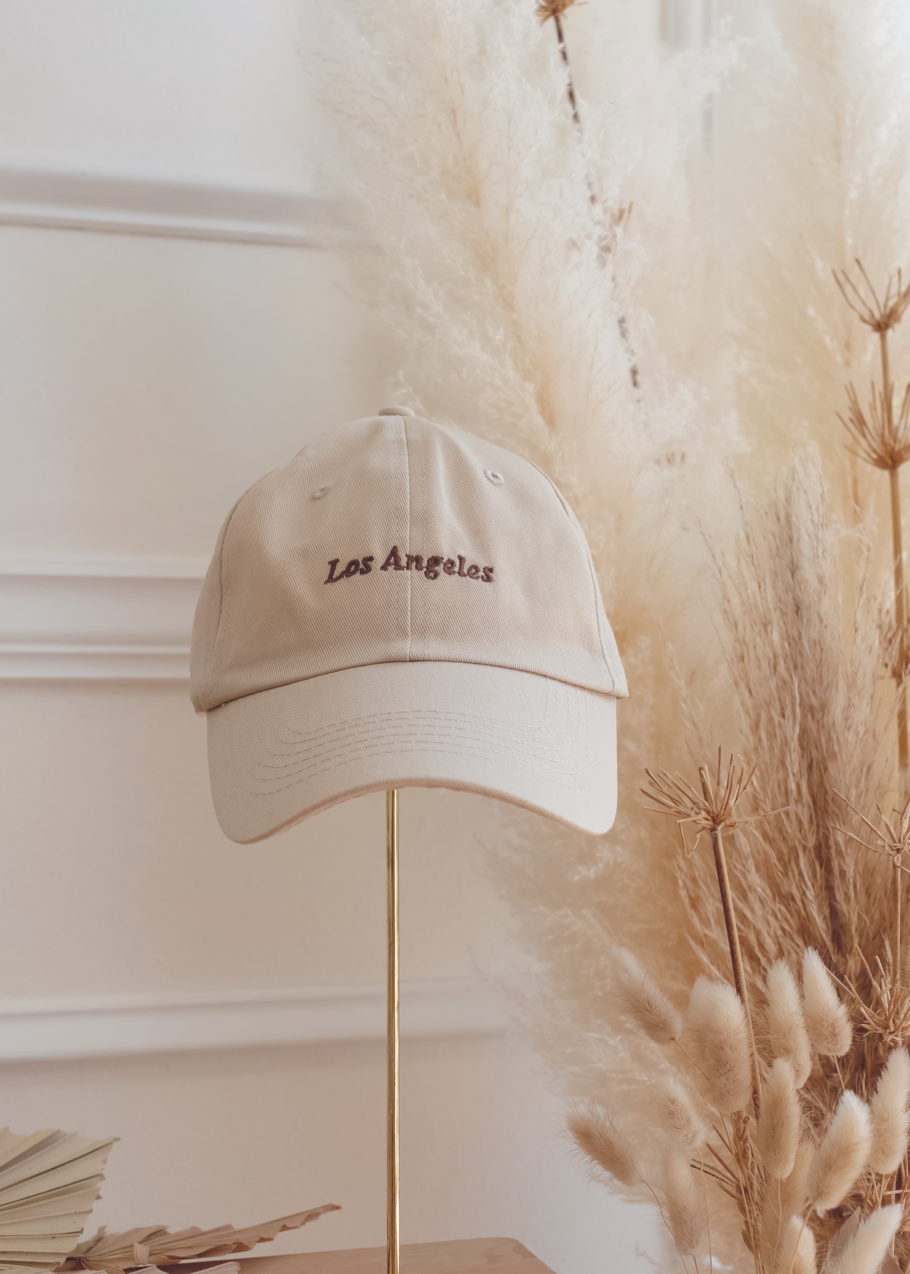 Los Angeles Beige Embroidered Baseball Cap
